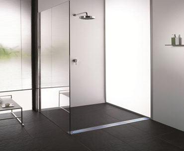 ACO shower channel in a level-access shower